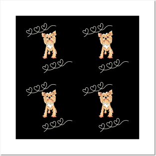 Yorkshire terrier dog cute pattern Posters and Art